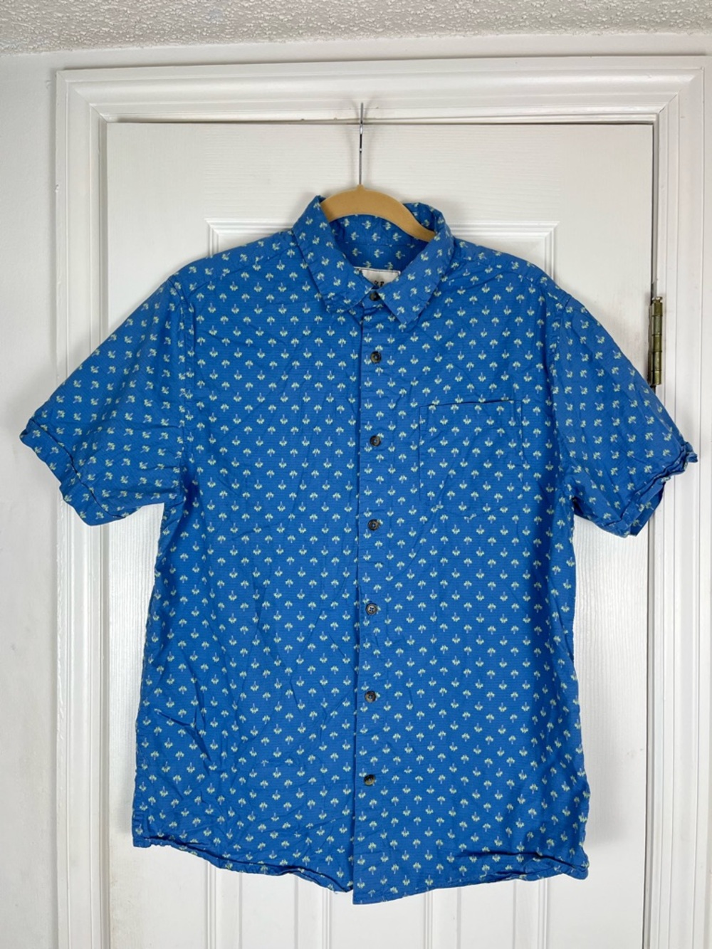 Oliver & Burke Palm Tree Short Sleeve Casual Button Down Shirt Men’s M
